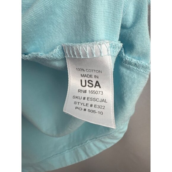 Fresh Produce Womens V-Neck T-Shirt 2X Light Blue 100% Cotton Made In USA - Picture 5 of 5